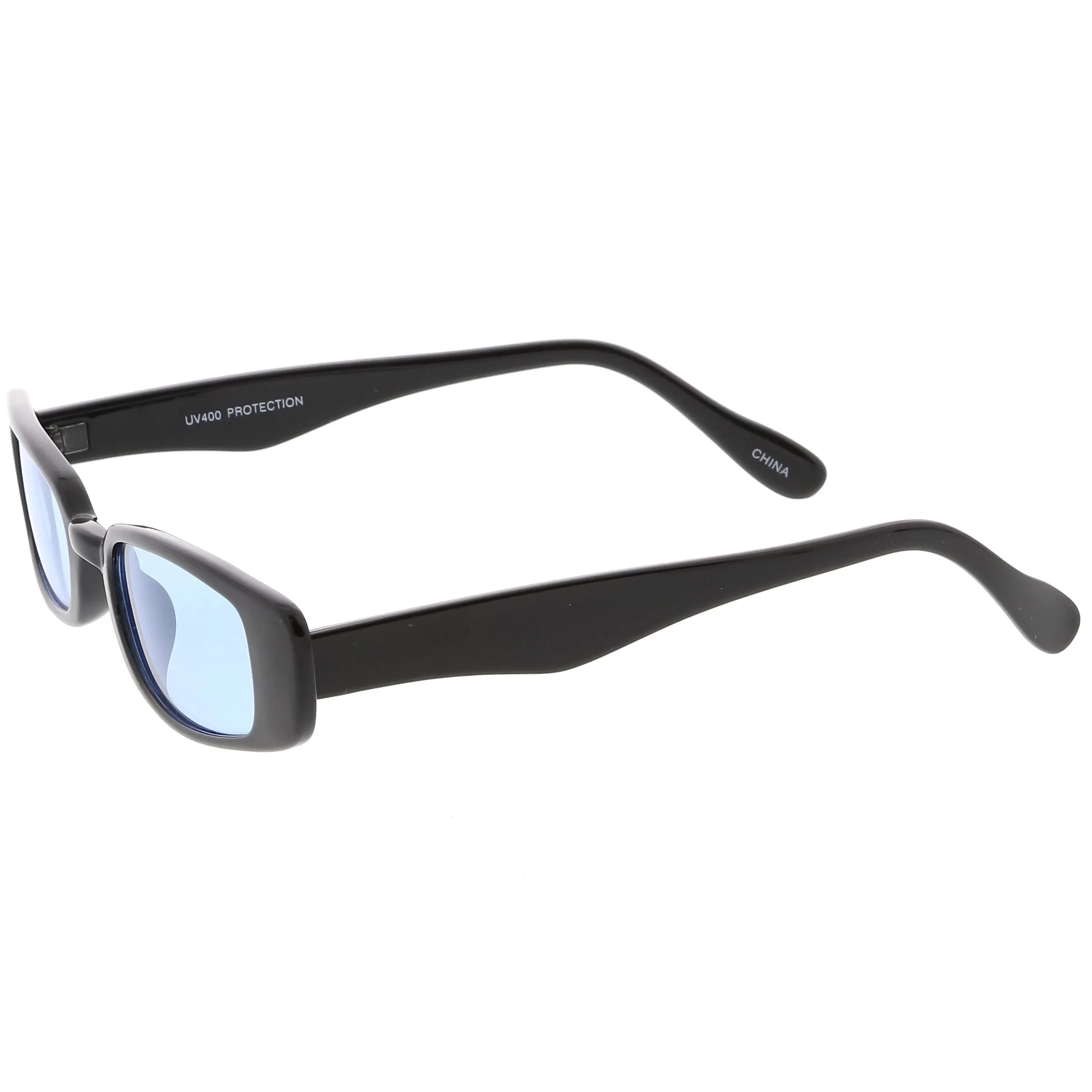 Unisex 90's Retro Thin Rectangle Color Tone Lens Sunglasses C549