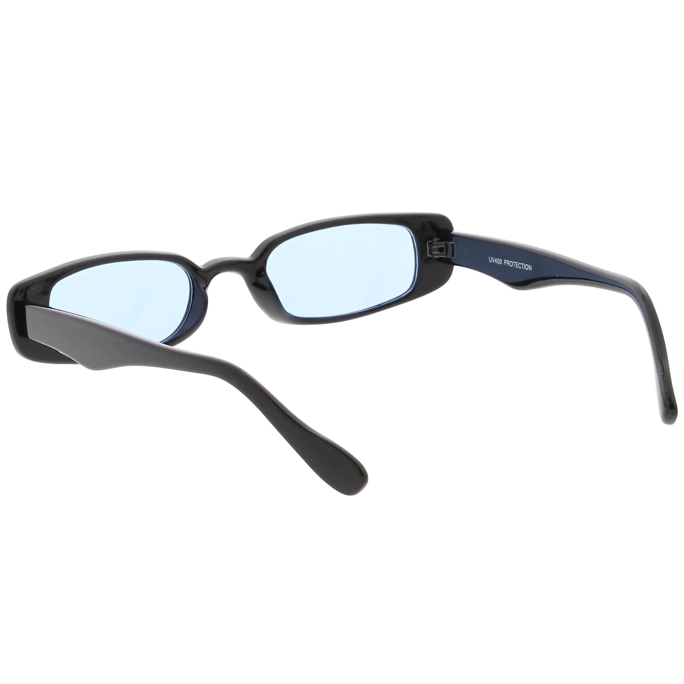 Unisex 90's Retro Thin Rectangle Color Tone Lens Sunglasses C549