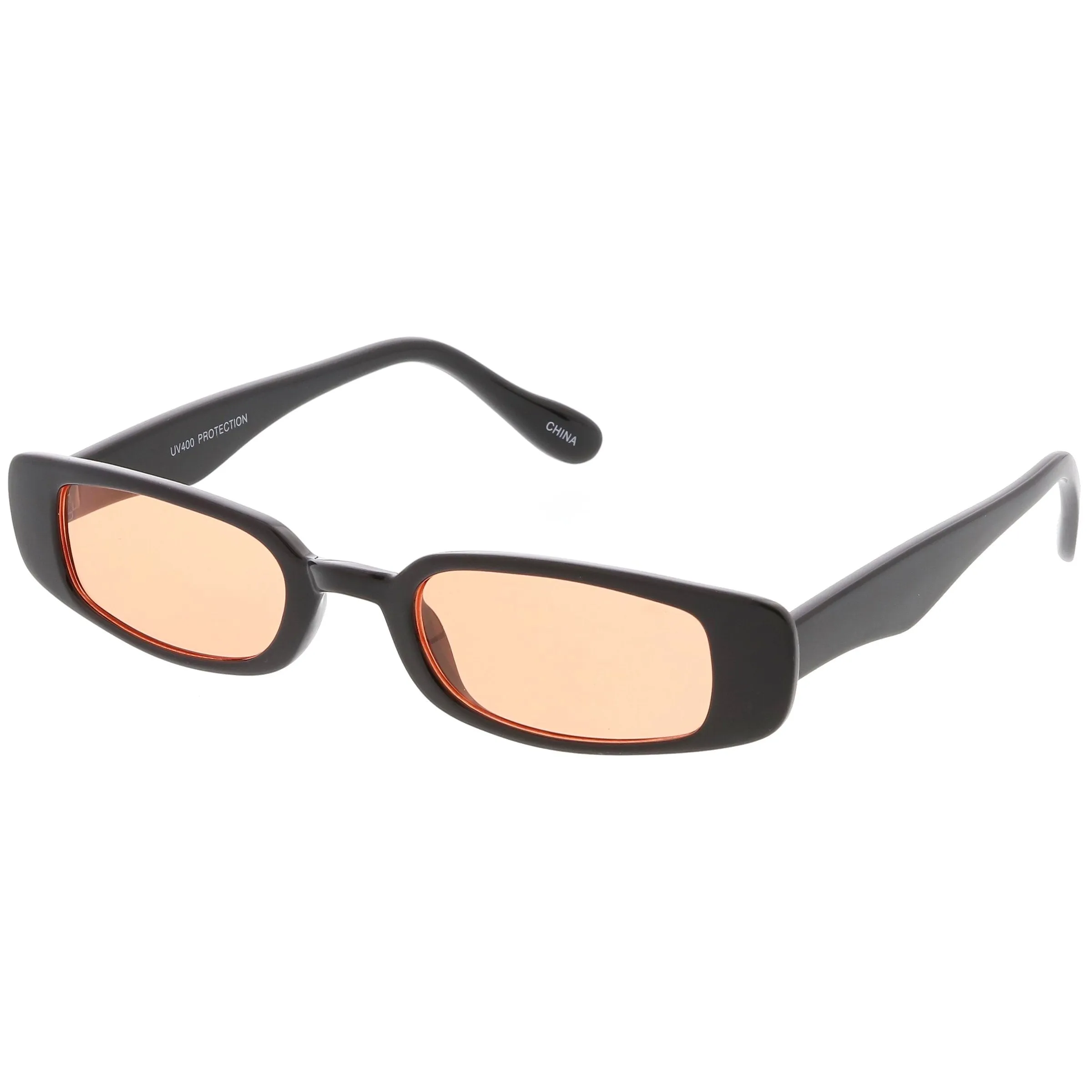 Unisex 90's Retro Thin Rectangle Color Tone Lens Sunglasses C549