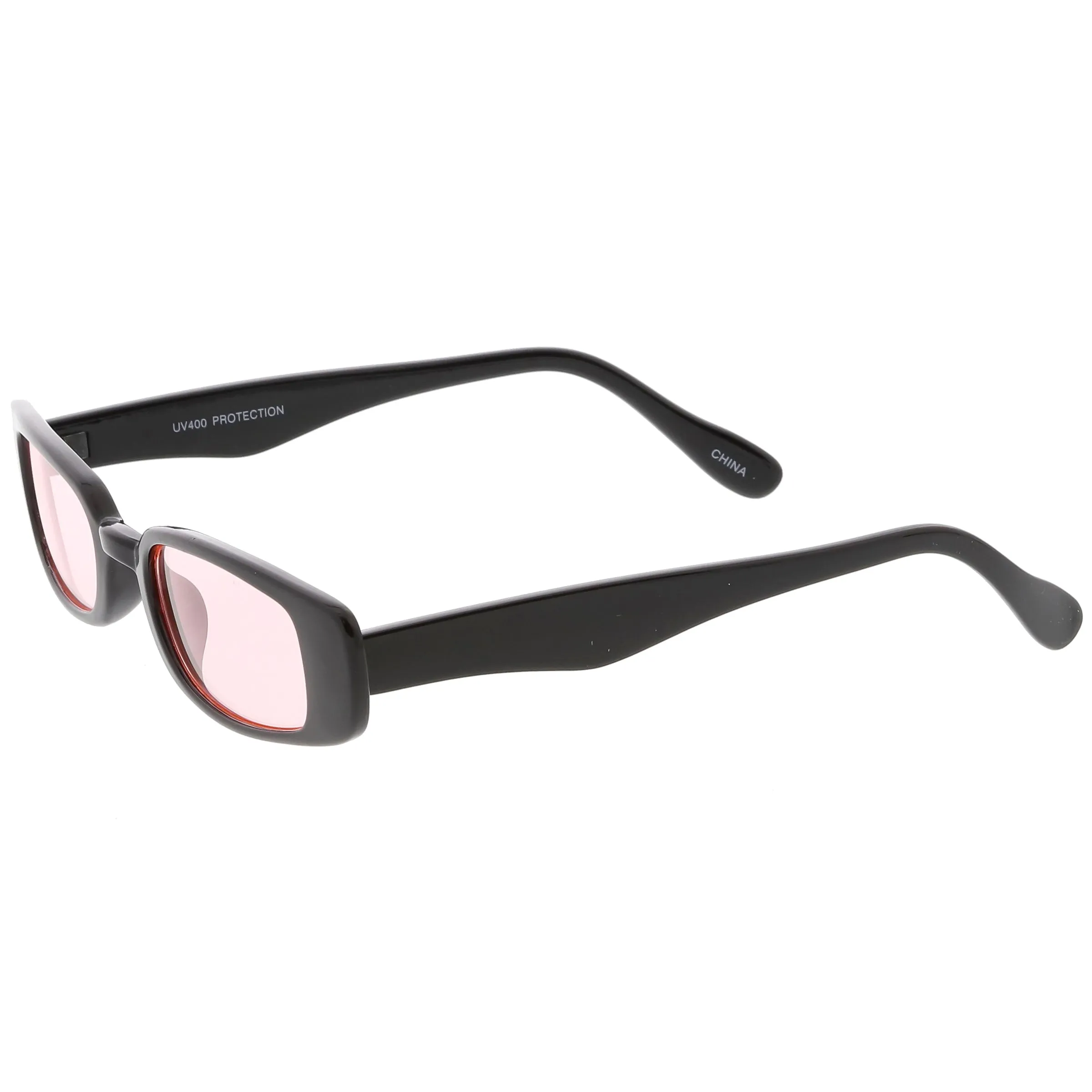 Unisex 90's Retro Thin Rectangle Color Tone Lens Sunglasses C549