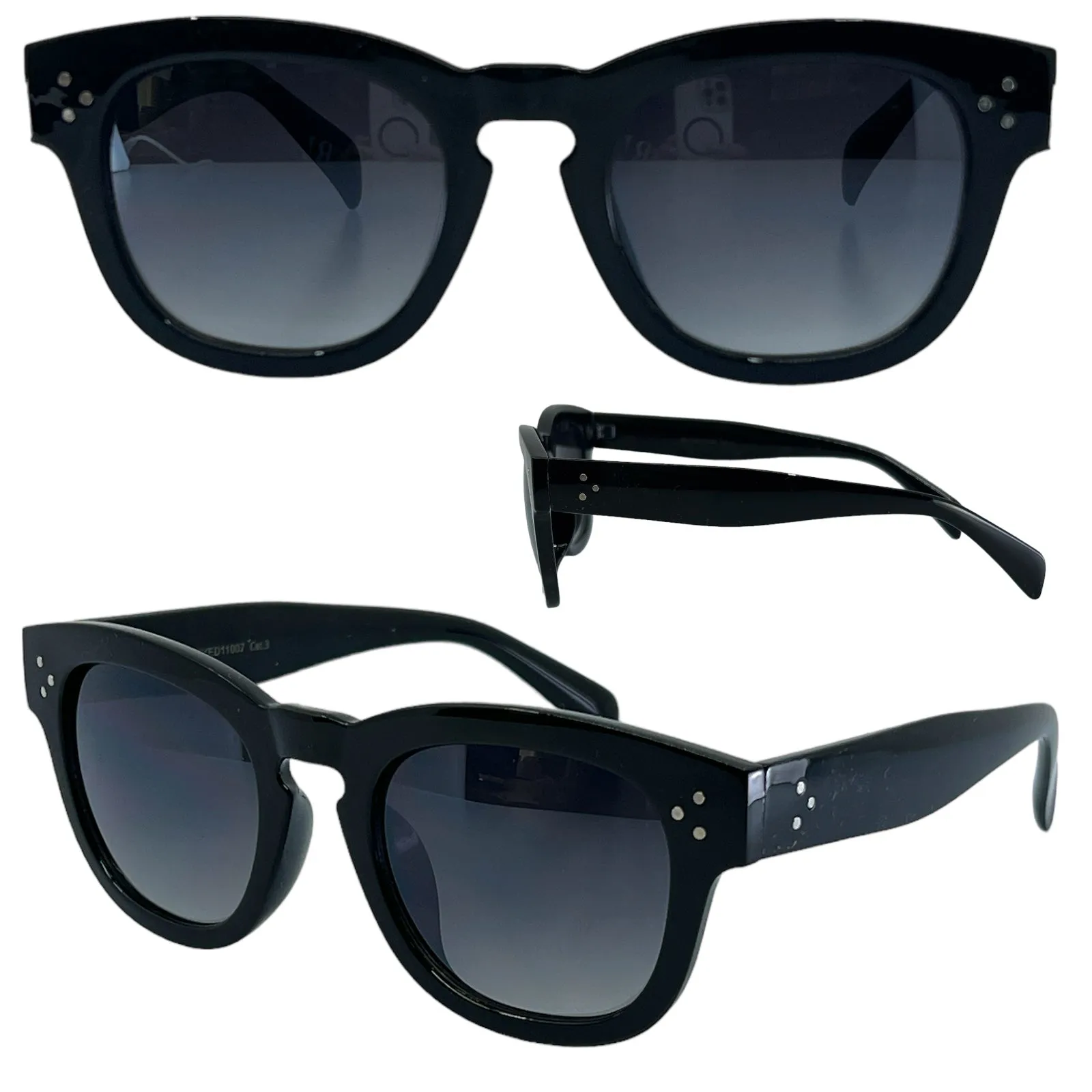 Unisex Designer Black Classic Sunglasses with Key hole Nose