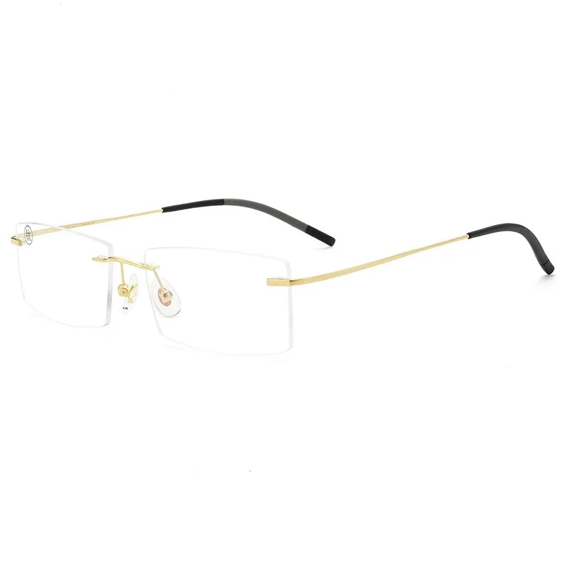 Unisex Rimless  Memory Titanium Frame Eyeglasses Customizable Lenses Zt201703
