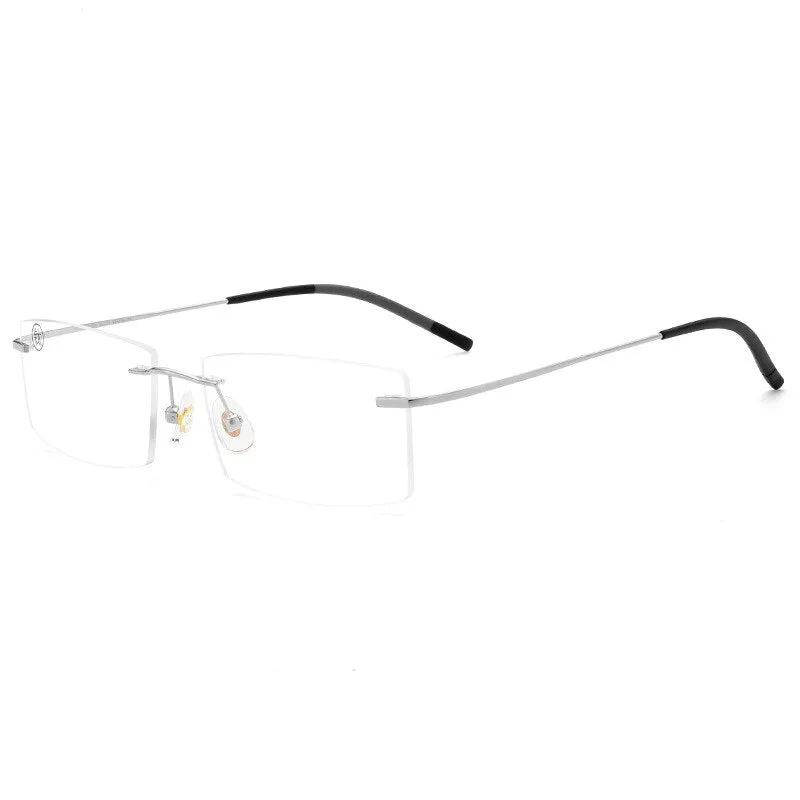 Unisex Rimless  Memory Titanium Frame Eyeglasses Customizable Lenses Zt201703