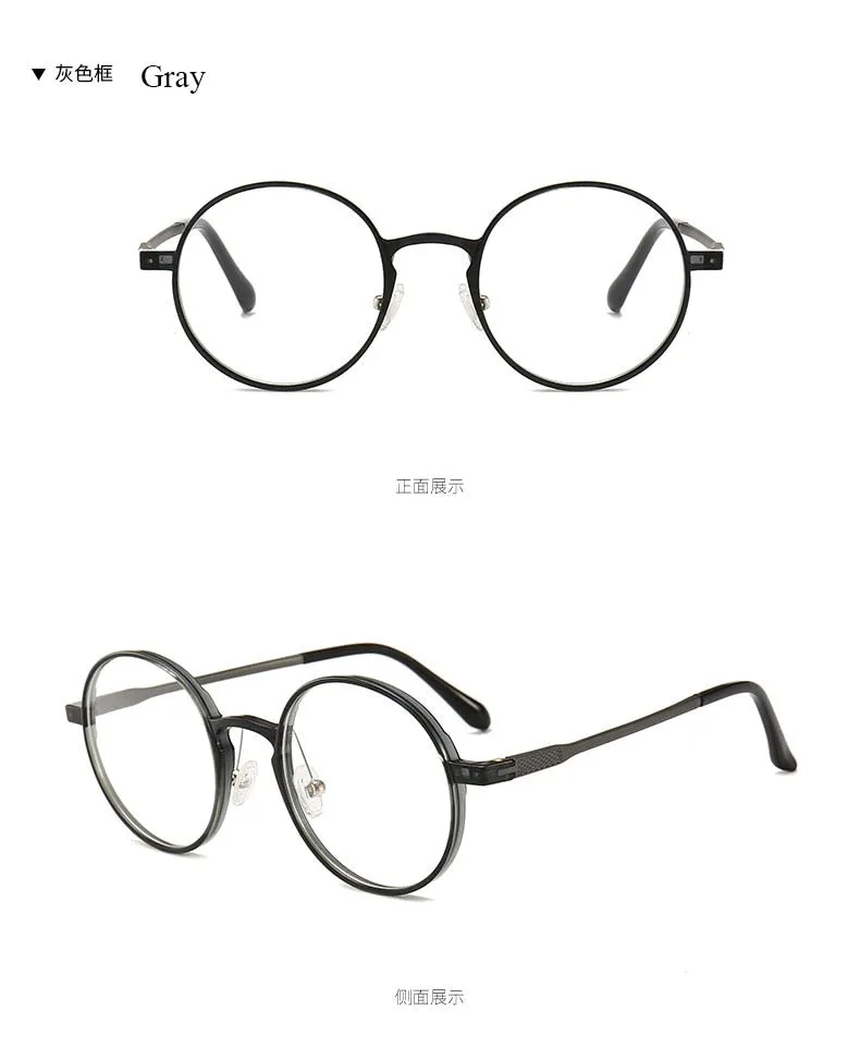 Unisex Round Ultem Steel Full Rim Eyeglasses 1192
