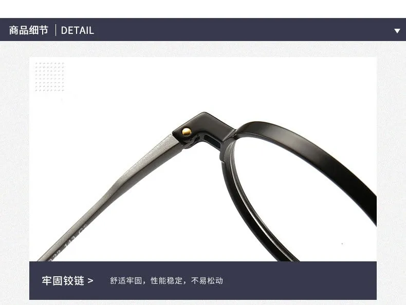 Unisex Round Ultem Steel Full Rim Eyeglasses 1192