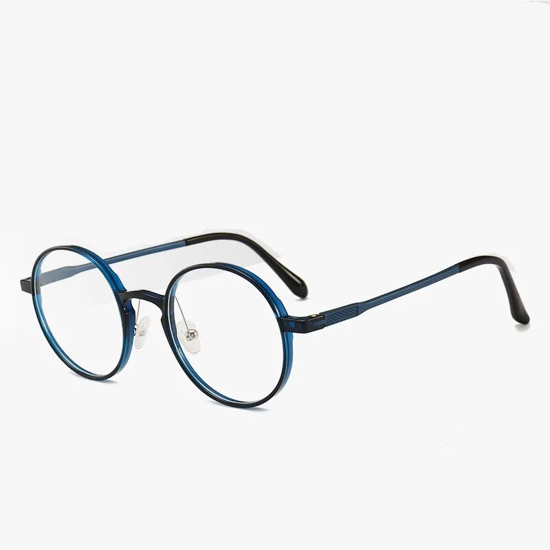 Unisex Round Ultem Steel Full Rim Eyeglasses 1192