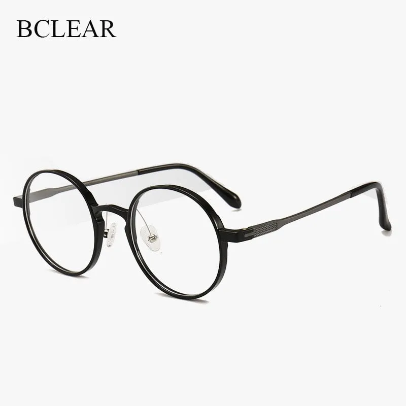 Unisex Round Ultem Steel Full Rim Eyeglasses 1192