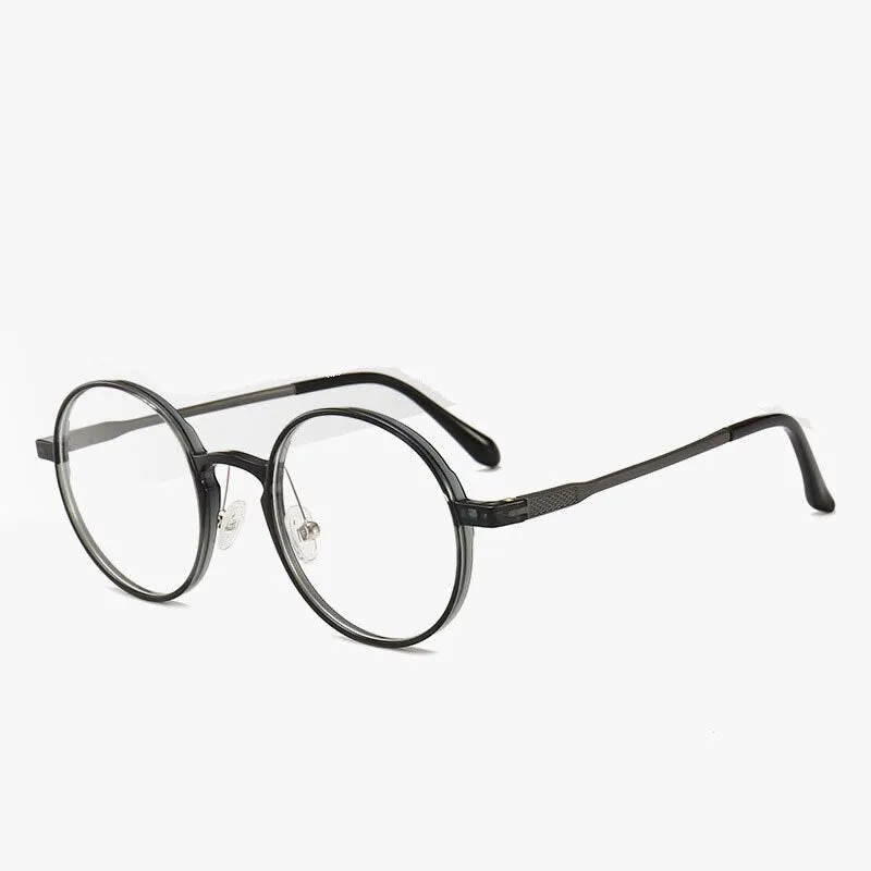 Unisex Round Ultem Steel Full Rim Eyeglasses 1192