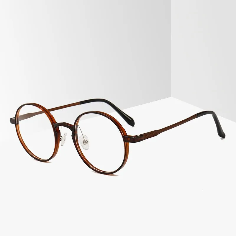 Unisex Round Ultem Steel Full Rim Eyeglasses 1192