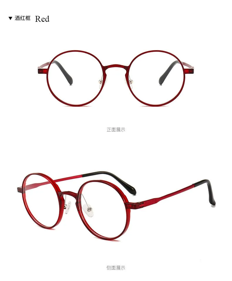 Unisex Round Ultem Steel Full Rim Eyeglasses 1192