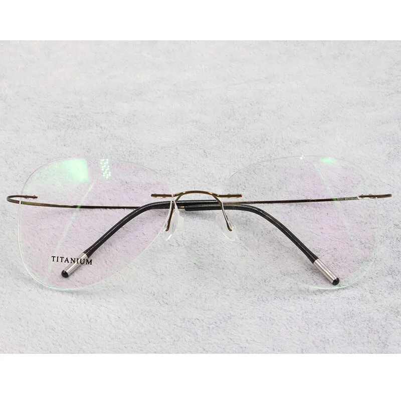 Unisex Titanium Rimless Frame Eyeglasses P9961