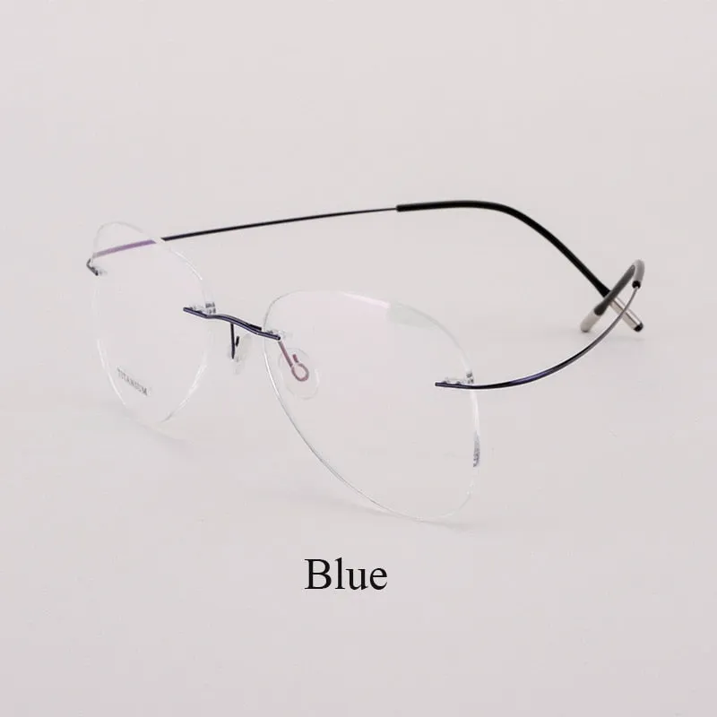 Unisex Titanium Rimless Frame Eyeglasses P9961