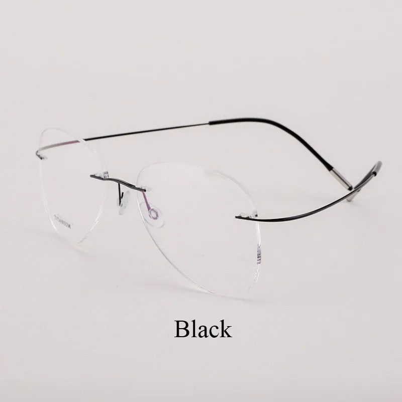 Unisex Titanium Rimless Frame Eyeglasses P9961
