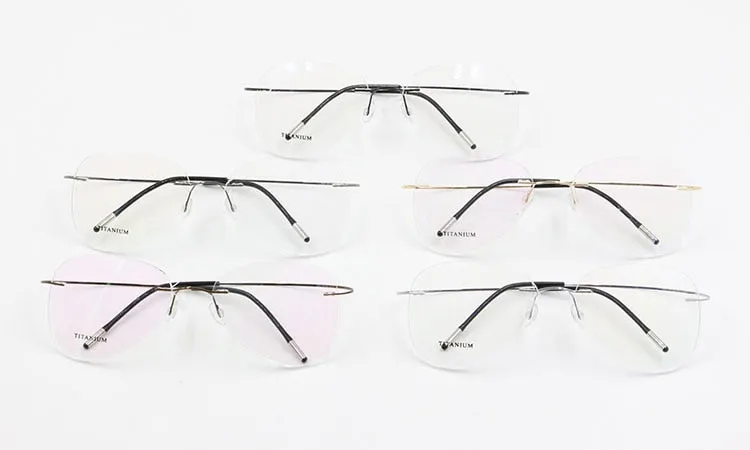 Unisex Titanium Rimless Frame Eyeglasses P9961