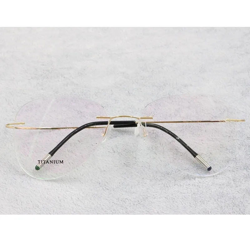 Unisex Titanium Rimless Frame Eyeglasses P9961