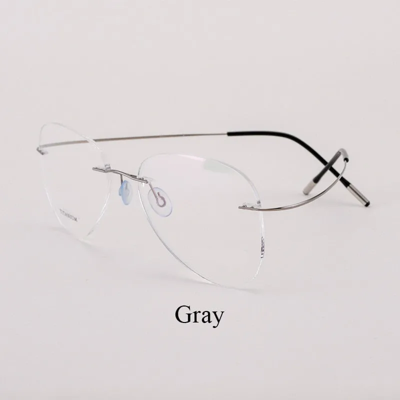 Unisex Titanium Rimless Frame Eyeglasses P9961