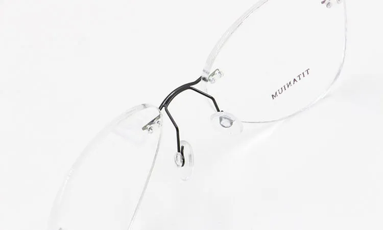 Unisex Titanium Rimless Frame Eyeglasses P9961