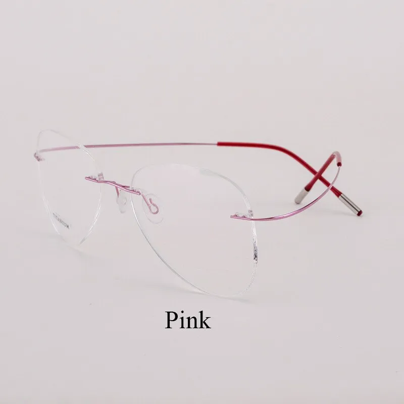 Unisex Titanium Rimless Frame Eyeglasses P9961