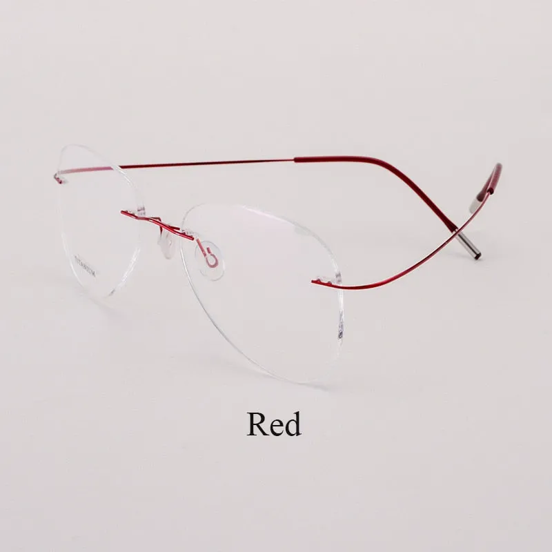 Unisex Titanium Rimless Frame Eyeglasses P9961