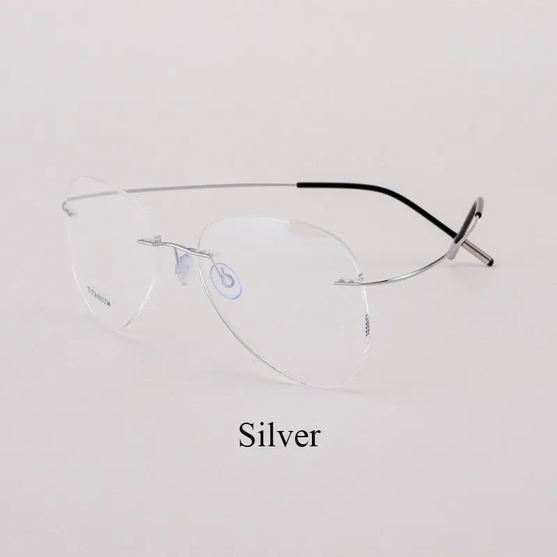 Unisex Titanium Rimless Frame Eyeglasses P9961