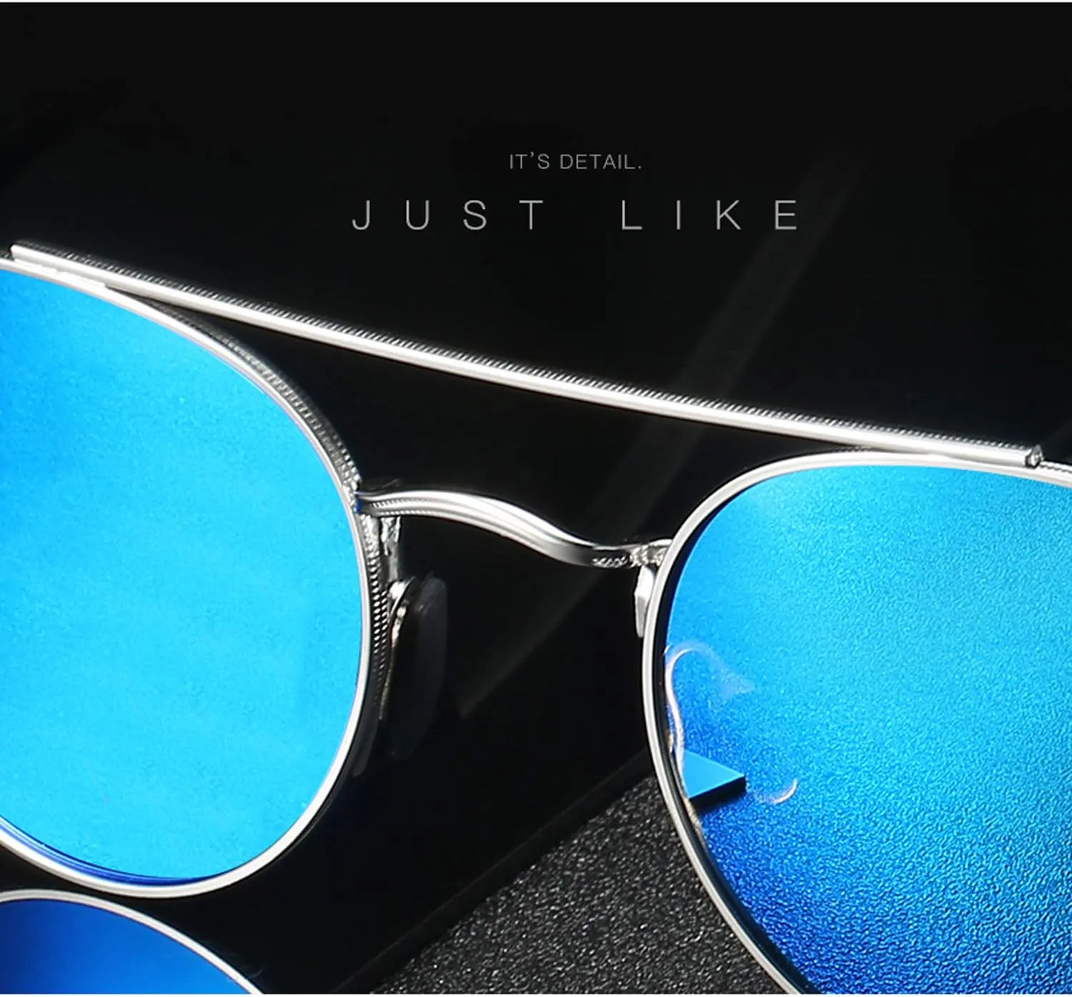 Unisex Vintage Round Sunglasses Double Bridge Men Women Polarized Aviator Sunglasses A540