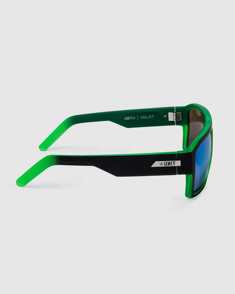 Unit Vault Polarised Sunglasses - Matte Black / Dip Green