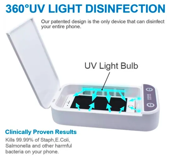 UV Light Phone Sterilizer And Sanitizer For Smartphone Disinfection
