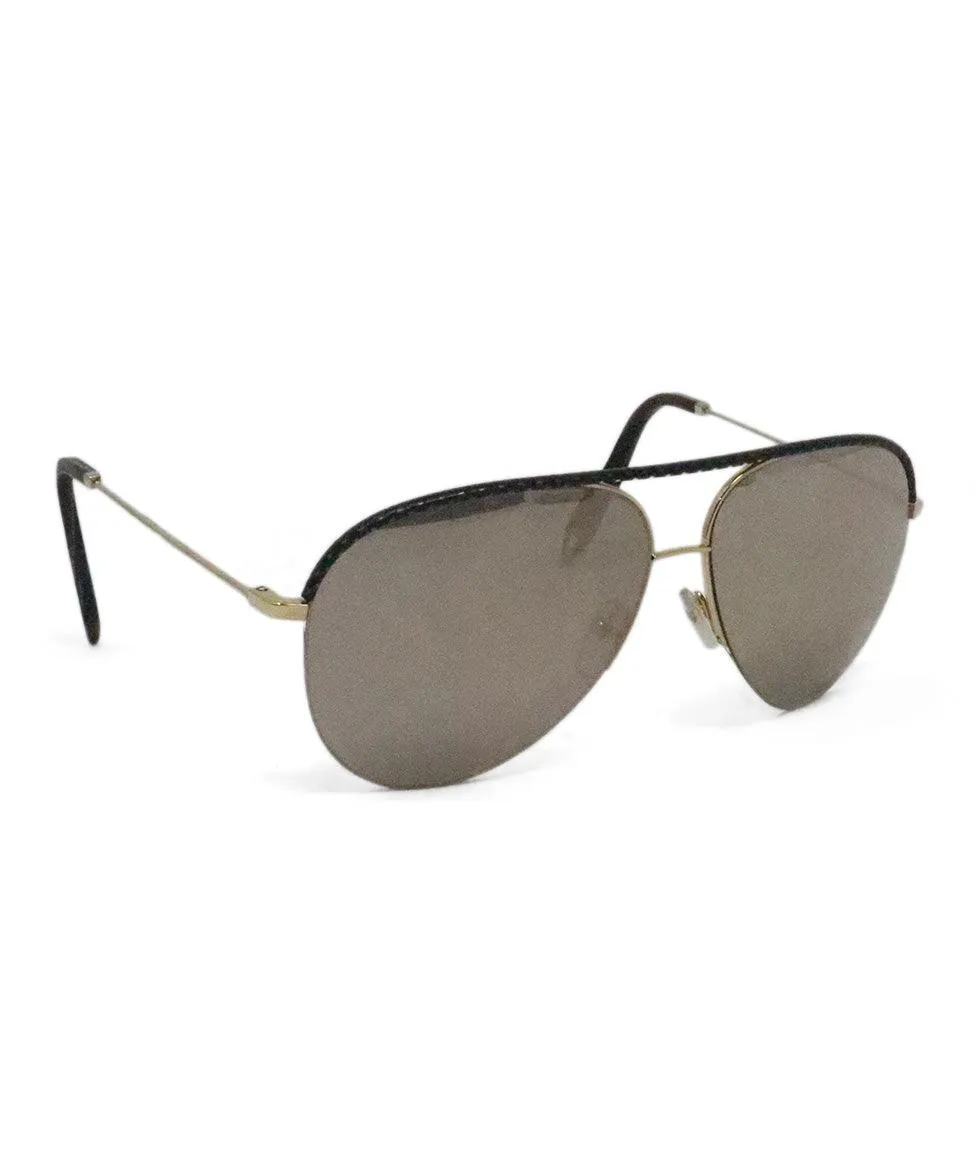 V. Beckham Black Aviator Sunglasses