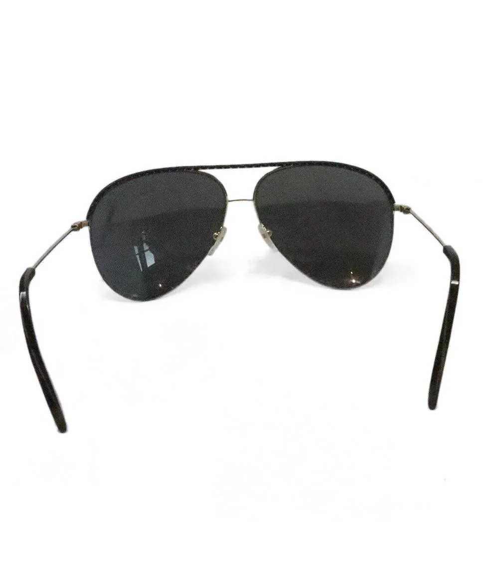V. Beckham Black Aviator Sunglasses