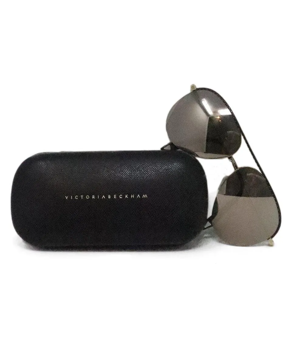 V. Beckham Black Aviator Sunglasses