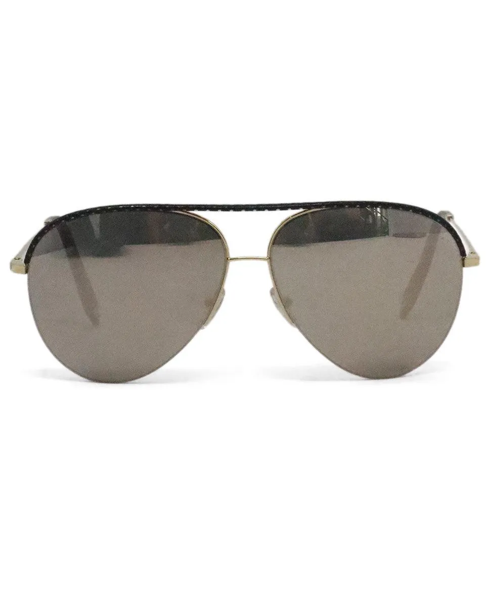 V. Beckham Black Aviator Sunglasses