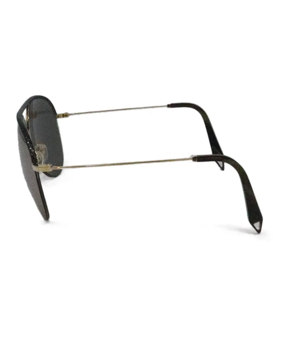 V. Beckham Black Aviator Sunglasses