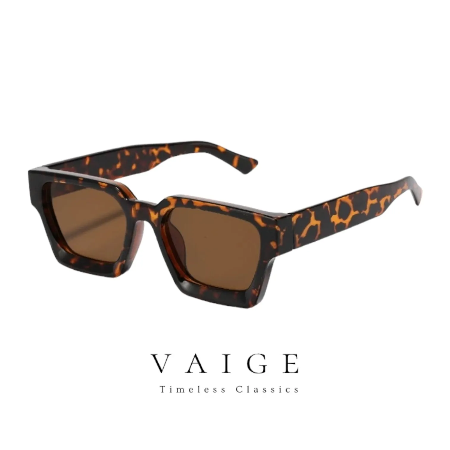 VAIGE Classic Rectangle Eyewear - Timeless Black & Elegant Tortoise UV400 Glasses