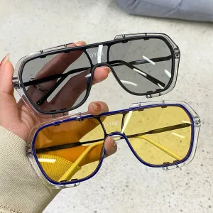 VAIGE Oversized Mirror Sunglasses - UV400 Goggles in Red, Green, Blue, and Gold