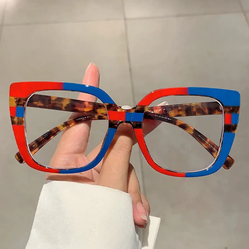 VAIGE Vibrant Multicolor Oversized Square Eyeglasses