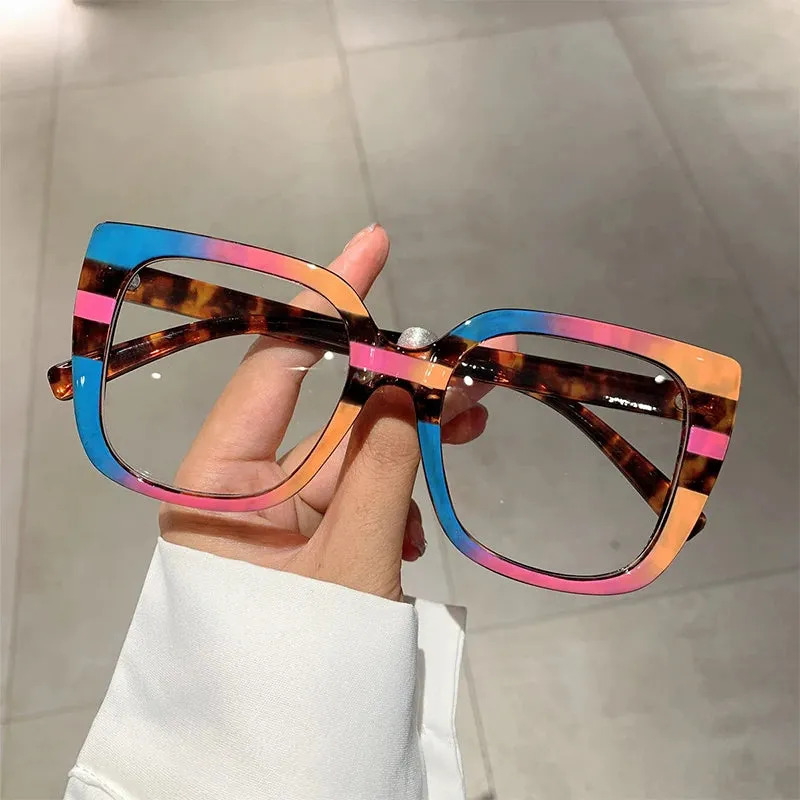 VAIGE Vibrant Multicolor Oversized Square Eyeglasses