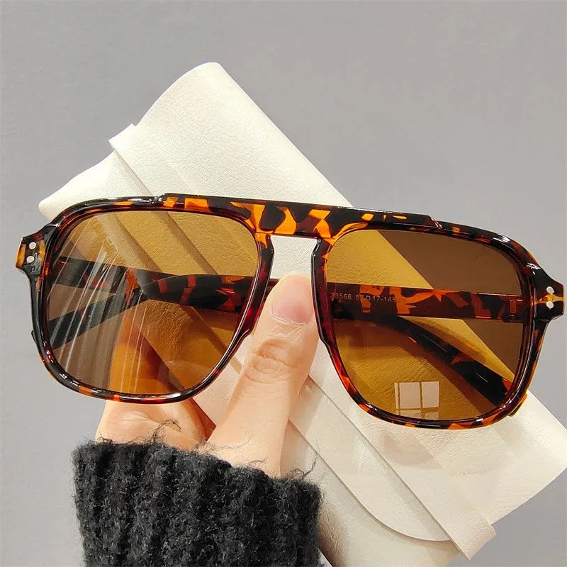 VAIGE Vintage Oversized Sunglasses - Chic Black Frames with UV400 Protection