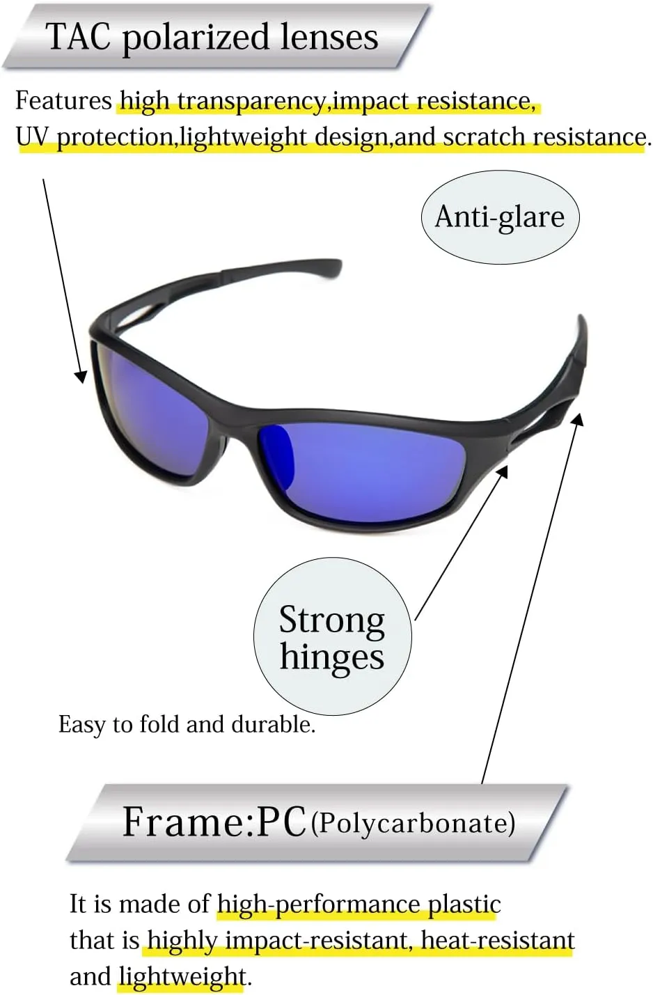 valeria Polarised Sports Sunglasses TAC Lenses Hard Case Included TYPE2