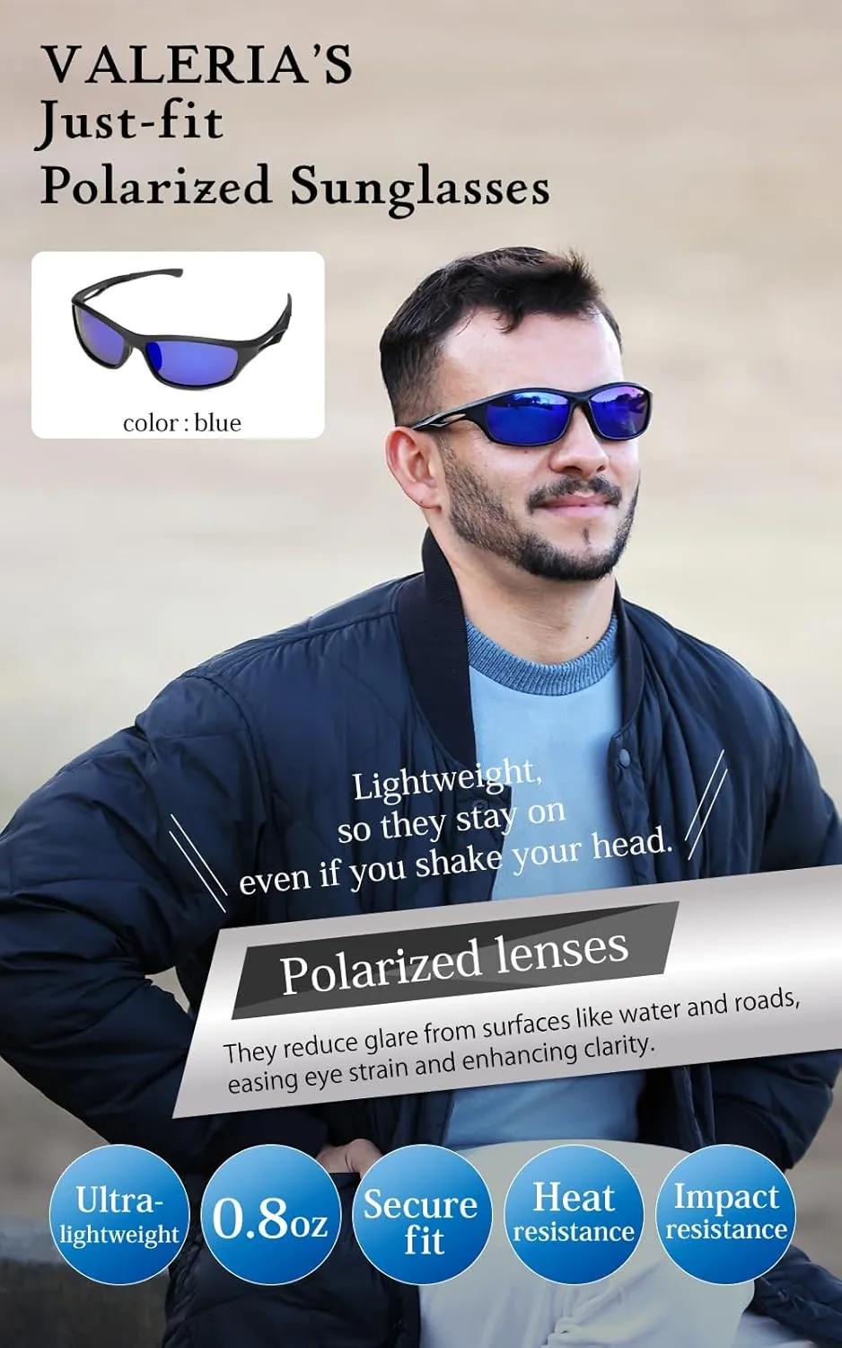 valeria Polarised Sports Sunglasses TAC Lenses Hard Case Included TYPE2
