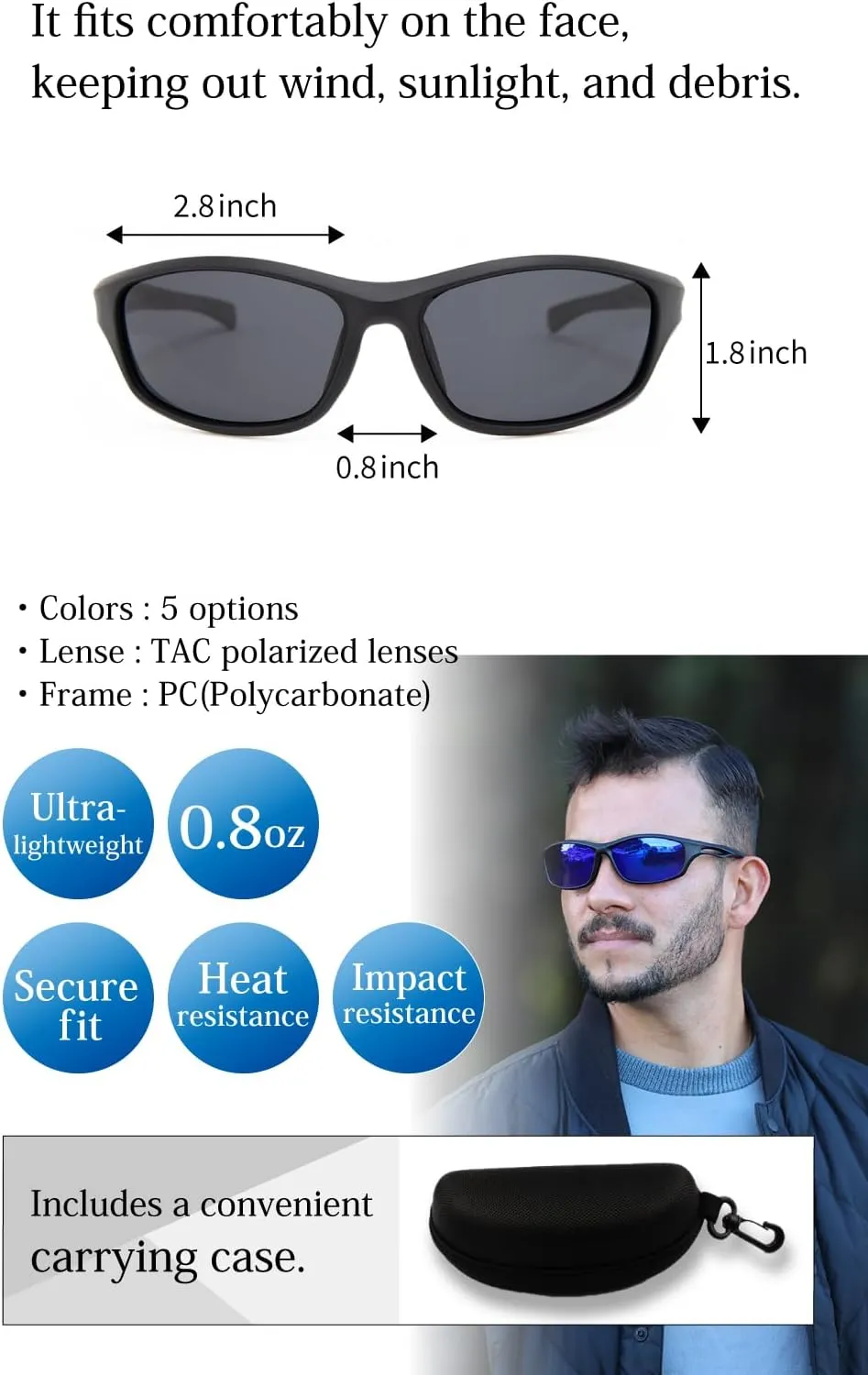 valeria Polarised Sports Sunglasses TAC Lenses Hard Case Included TYPE2