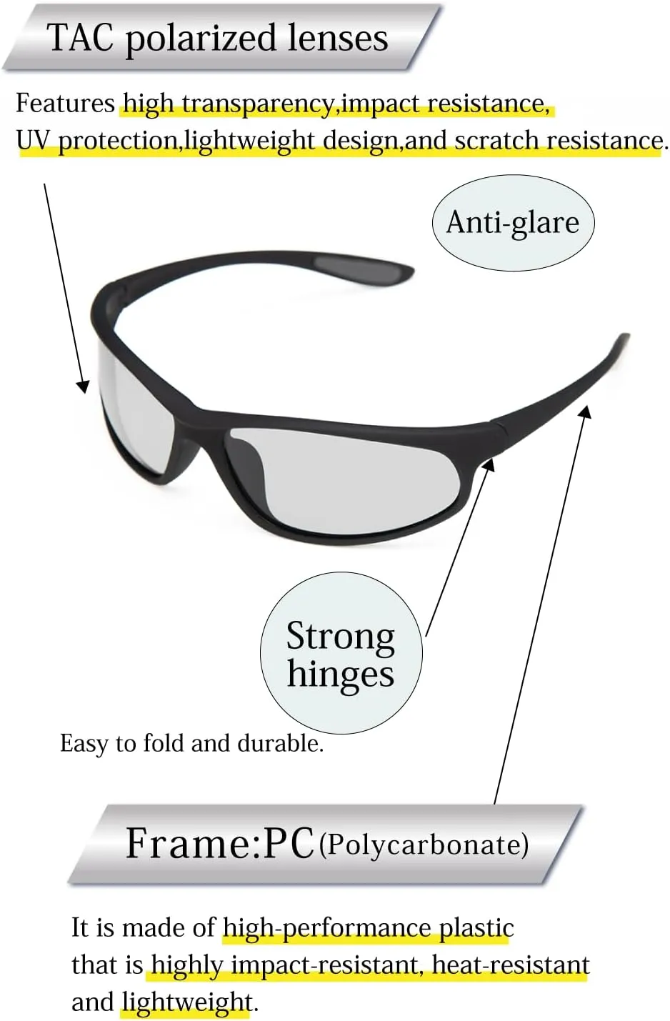 valeria Polarised Sports Sunglasses TAC Lenses Hard Case Included UV400 Narrow Frame