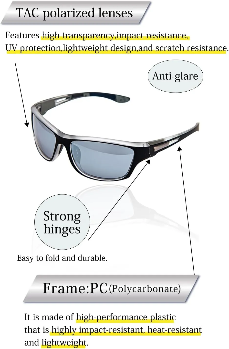 valeria Polarised Sports Sunglasses [Wind & Dust Protection] TAC Lenses Hard Case Included