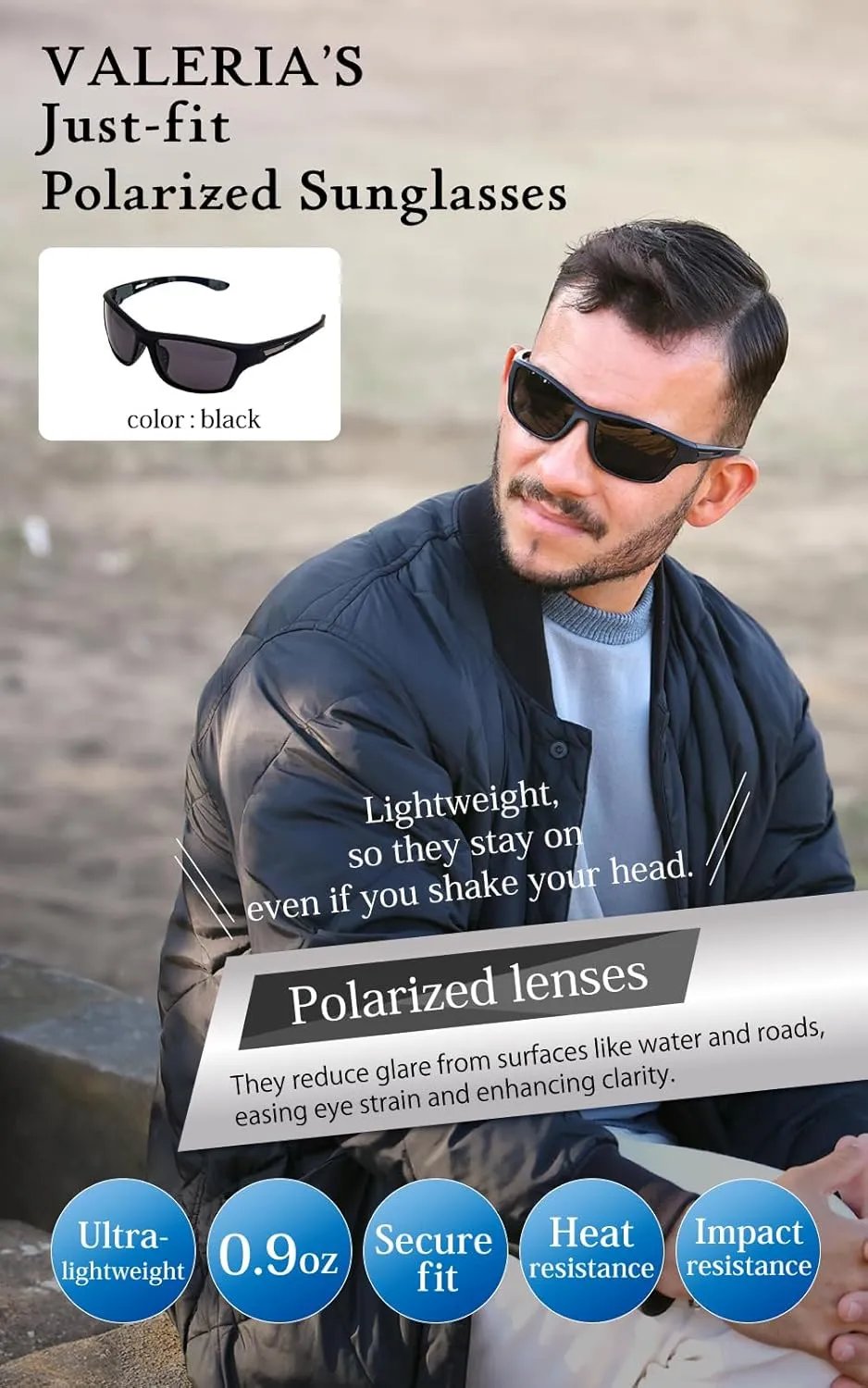 valeria Polarised Sports Sunglasses [Wind & Dust Protection] TAC Lenses Hard Case Included