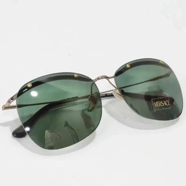 Versace 1990s Black/Gold Sunglasses