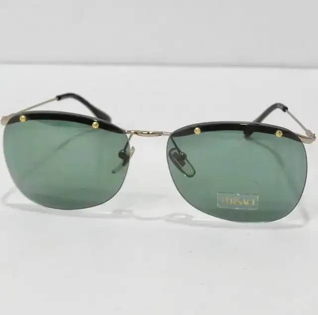 Versace 1990s Black/Gold Sunglasses