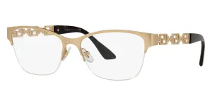 VERSACE Matte Gold Half Rim Metal Women Eyeglasses Frame VE1270 1410 54mm