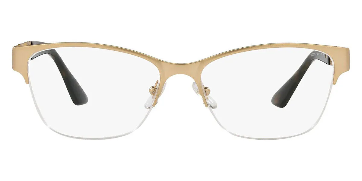 VERSACE Matte Gold Half Rim Metal Women Eyeglasses Frame VE1270 1410 54mm