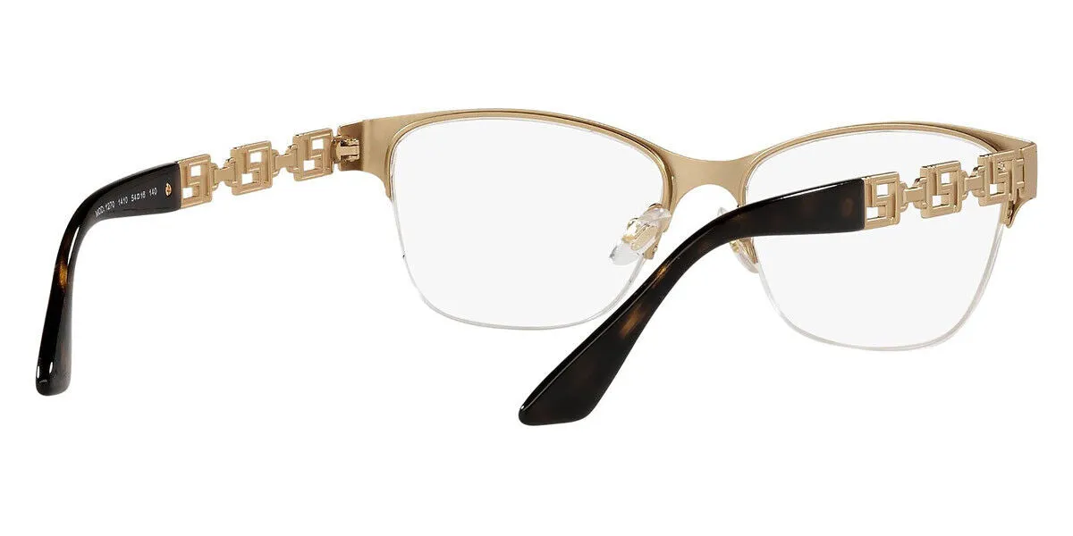 VERSACE Matte Gold Half Rim Metal Women Eyeglasses Frame VE1270 1410 54mm