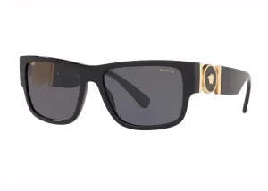 Versace Polarised Square Sunglasses Black/Gold
