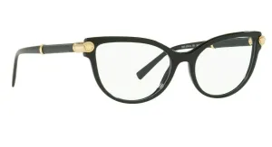 VERSACE V-Rock Black Gold Cat Eye EyeGlasses Frame Glasses VE 3270Q GB1 54